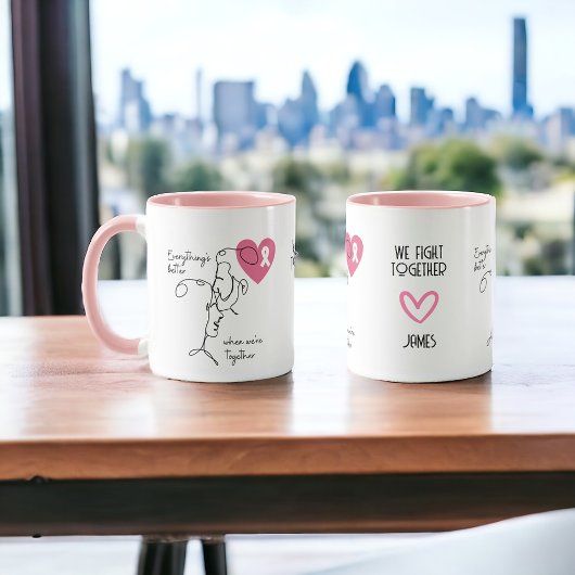 Mug Nom personnalisé Cancer du sein Lutter contre le c