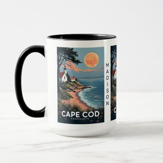 Mug Nom personnalisé Cape Cod Massachusetts (Gauche)