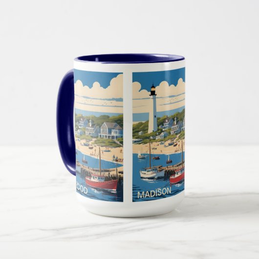 Mug Nom personnalisé Cape Cod Massachusetts (Devant gauche)