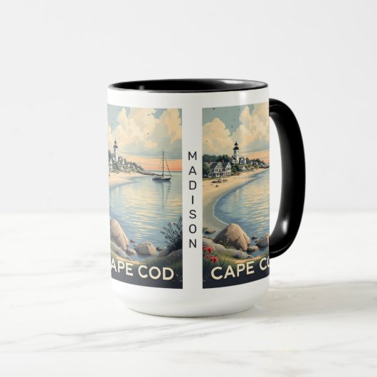 Mug Nom personnalisé Cape Cod Massachusetts (Devant droit)