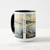 Mug Nom personnalisé Cape Cod Massachusetts (Devant gauche)