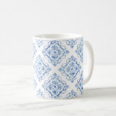 Mug Nom personnalisé Carrelage bleu Citron Floral Ital (Devant droit)