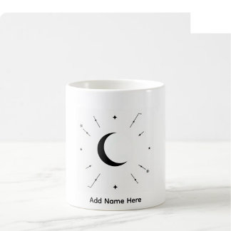 Mug Nom Personnalisé Céleste - Noir & Blanc