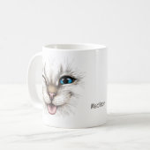 Mug Nom personnalisé Chat à plume (Devant gauche)