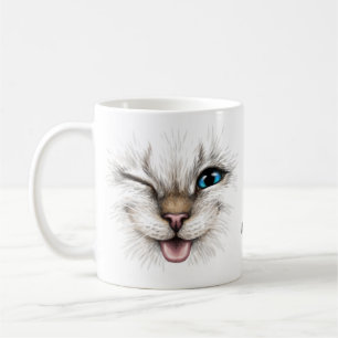 Mug Nom personnalisé Chat à plume