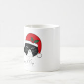Mug Nom personnalisé Chat de Noël avec Casquette de No (Centre)