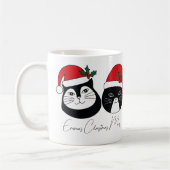 Mug Nom personnalisé Chat de Noël avec Casquette de No (Gauche)