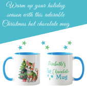 Mug Nom personnalisé chat vert bleu chocolat chaud