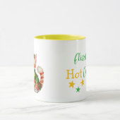 Mug Nom personnalisé chat vert jaune chocolat chaud (Centre)
