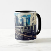 Mug Nom personnalisé Chicago USA (Devant droit)