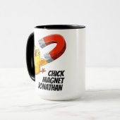Mug Nom personnalisé Chick Magnet muets (Devant gauche)
