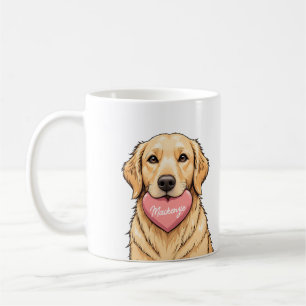 Mug Nom personnalisé Chien avec cœur Joyeuse Saint-Val