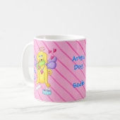 Mug Nom personnalisé Chien mignon Rose (Devant gauche)