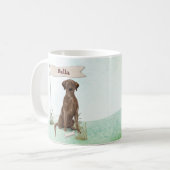 Mug Nom personnalisé Chocolat Lab Animal de compagnie (Devant gauche)