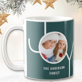 Mug Nom personnalisé Christmas Photo Green