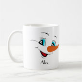 Mug Nom personnalisé Christmas Snowman Face (Gauche)