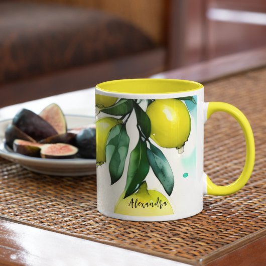 Mug Nom personnalisé citron