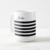 Mug Nom personnalisé Classic Blancs et Noirs (Devant gauche)