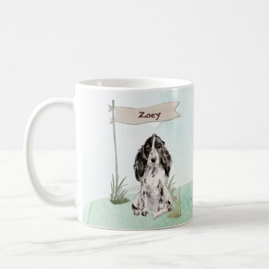 Mug Nom personnalisé Cocker Spaniel Pet Chien (Gauche)