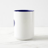 Mug Nom personnalisé Coeur bleu foncé personnalisé (Centre)