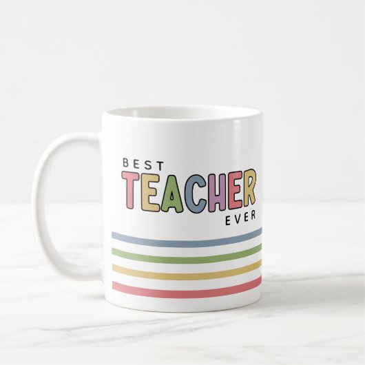 Mug Nom personnalisé Colorful Enseignant Appréciation (Gauche)