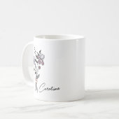 Mug Nom personnalisé Coquette Fleur de naissance Févri (Devant gauche)