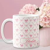 Mug Nom personnalisé Coquette Rose Bow