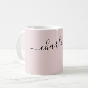 Mug Nom Personnalisé Couleur Rose Cristal Elégant