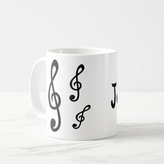 Mug Nom personnalisé Couvercles de table Notes musical (Devant gauche)