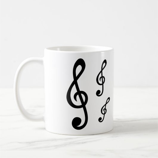 Mug Nom personnalisé Couvercles de table Notes musical (Gauche)