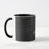 Mug Nom personnalisé Crocodile noir en cuir Imprimer (Gauche)