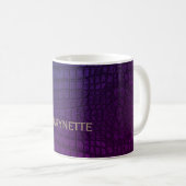 Mug Nom personnalisé Crocodile violet en cuir Imprimer (Devant droit)