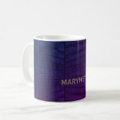 Mug Nom personnalisé Crocodile violet en cuir Imprimer (Devant gauche)