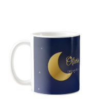 Mug Nom Personnalisé : Croissant de Lune et Étoile