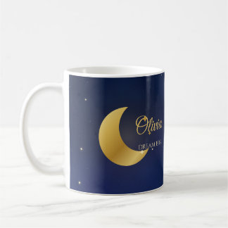 Mug Nom Personnalisé : Croissant de Lune et Étoile