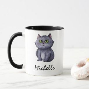 Mug Nom personnalisé Cute Chat Éffrayant Halloween