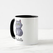 Mug Nom personnalisé Cute Chat Éffrayant Halloween (Devant gauche)