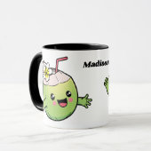 Mug Nom personnalisé Cute Coconuts (Devant gauche)