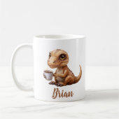 Mug Nom personnalisé Cute Dinosaur (Gauche)