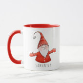 Mug Nom personnalisé Cute Gnome Rouge Noël (Gauche)