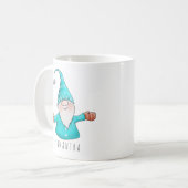 Mug Nom personnalisé Cute Gnome Turquoise Bleu Noël (Devant gauche)