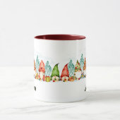 Mug Nom personnalisé Cute Gnomes Aquarelle Noël (Centre)