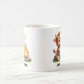 Mug Nom personnalisé Cute Highland Cow Roasting Marshm (Centre)
