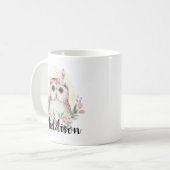 Mug Nom personnalisé Cute Owl Maman Infirmière Enseign (Devant gauche)
