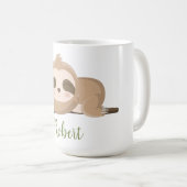 Mug Nom personnalisé Cute Sloth Sleeping (Devant droit)
