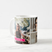 Mug Nom personnalisé de 4 de photo filles de collage (Devant gauche)
