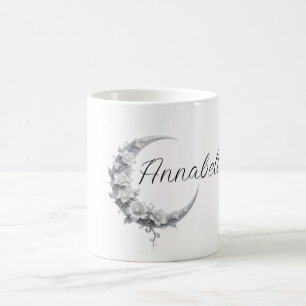 Mug Nom personnalisé de déesse lunaire céleste florale