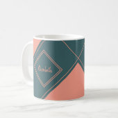 Mug Nom personnalisé de diamant géométrique simple (Devant gauche)