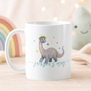 Mug Nom personnalisé de dinosaure mignon Brontosaus
