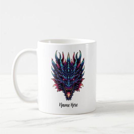 Mug Nom personnalisé de dragon mythique (Gauche)